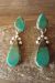 Navajo Hand Stamped Sterling Silver Turquoise Earrings! - Selena Warner