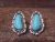 Navajo Indian Sterling Silver & Turquoise Post Earrings by Spencer