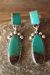 Navajo Hand Stamped Sterling Silver Turquoise Earrings! - Selena Warner