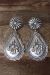 Navajo Sterling Silver Hand Stamped Concho Post Earrings - Eugene Charley