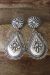 Navajo Sterling Silver Hand Stamped Concho Post Earrings - Eugene Charley