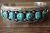 Navajo Indian Sterling Silver Turquoise Stone Row Bracelet - Wilbur Myers