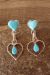 Zuni Indian Jewelry Sterling Silver Turquoise Heart Post Earrings - Jonathan Shack 