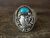 Navajo Sterling Silver Turquoise Eagle Ring by Saunders -  Size 11