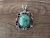 Navajo Indian Nickel Silver Turquoise Pendant by Jackie Cleveland