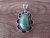 Navajo Indian Nickel Silver Turquoise Pendant by Jackie Cleveland