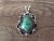 Navajo Indian Nickel Silver Turquoise Pendant by Jackie Cleveland