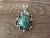 Navajo Indian Nickel Silver Turquoise Pendant by Jackie Cleveland