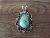 Navajo Indian Nickel Silver Turquoise Pendant by Jackie Cleveland