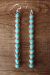 Zuni Indian Jewelry Sterling Silver Turquoise Bar Dangle Earrings! 