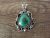 Navajo Indian Nickel Silver Turquoise Pendant by Jackie Cleveland