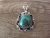 Navajo Indian Nickel Silver Turquoise Pendant by Jackie Cleveland