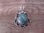 Navajo Indian Nickel Silver Turquoise Pendant by Jackie Cleveland