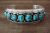 Navajo Indian Sterling Silver Turquoise Stone Row Bracelet - Wilbur Myers