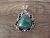 Navajo Indian Nickel Silver Turquoise Pendant by Jackie Cleveland