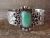 Navajo Indian Nickel Silver Turquoise Bracelet by Jackie Cleveland