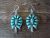 Navajo Sterling Silver Turquoise Squash Blossom Dangle Earrings - Williams