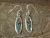 Navajo Sterling Silver Turquoise & Coral Chip Inlay Dangle Earrings - Yazzie