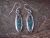 Navajo Sterling Silver Turquoise & Coral Chip Inlay Dangle Earrings - Yazzie