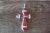 Zuni Sterling Silver Coral Opal Inlay Cross Pendant - Jonathan Shack 