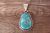 Navajo Jewelry Sterling Silver Turquoise Pendant - Sharon McCarthy