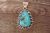 Navajo Jewelry Sterling Silver Turquoise Pendant - Sharon McCarthy