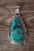 Native American Jewelry Sterling Silver Turquoise Pendant - Yellowhair