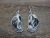 Navajo Sterling Silver White Buffalo Turquoise Dangle Earrings by Betone