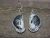 Navajo Sterling Silver White Buffalo Turquoise Dangle Earrings by Betone