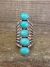 Navajo Indian Sterling Silver Turquoise Row Ring -Thomas Yazzie - Size 8