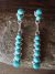 Zuni Pueblo Sterling Silver Turquoise Dangle Earrings! 