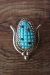 Zuni Indian Jewelry Sterling Silver Turquoise Corn Pendant - Tracy Bowekaty 