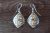 Navajo Hand Stamped Sterling Silver Dangle Earrings by Tahe