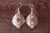 Navajo Hand Stamped Sterling Silver Dangle Earrings by Tahe