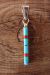 Zuni Sterling Silver Turquoise Coral Vertical Pendant by Roland Natachu