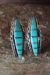 Zuni Indian Jewelry Sterling Silver Turquoise Inlay Half Hoop Earrings