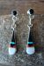 Zuni Sterling Silver Turquoise Multistone Inlay Post Earrings 