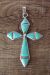 Zuni Sterling Silver Turquoise Cross Pendant - Jonathan Shack 