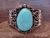 Navajo Indian Nickel Silver & Turquoise Cuff Bracelet by Cleveland