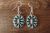 Navajo Indian Sterling Silver Turquoise Cluster Dangle Earrings! 