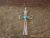 Navajo Indian Sterling Silver Turquoise Cross Pendant by Vanessa Kee