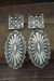 Navajo Sterling Silver Hand Stamped Concho Post Earrings - Eugene Charley