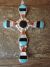 Zuni Indian Sterling Silver Inlay Cross Pendant by Lucio