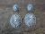 Navajo Sterling Silver Hand Stamped Concho Post Earrings Signed Charlie