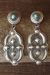 Navajo Hand Stamped Sterling Silver Turquoise Post Earrings by T. Yazzie