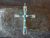 Zuni Indian Sterling Silver Turquoise Cross Pendant Signed C. Iule