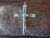 Zuni Indian Sterling Silver Turquoise Cross Pendant Signed C. Iule