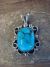 Navajo Indian Nickel Silver Turquoise Pendant by Jackie Cleveland