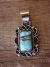 Native American Jewelry Nickel Silver Turquoise Pendant by Jackie Cleveland!