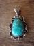 Native American Jewelry Nickel Silver Turquoise Pendant by Jackie Cleveland!